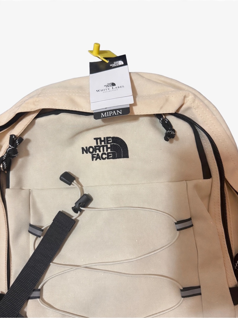 The North Face White Label Beige Canvas Backpack with Black Logo Cream/Black